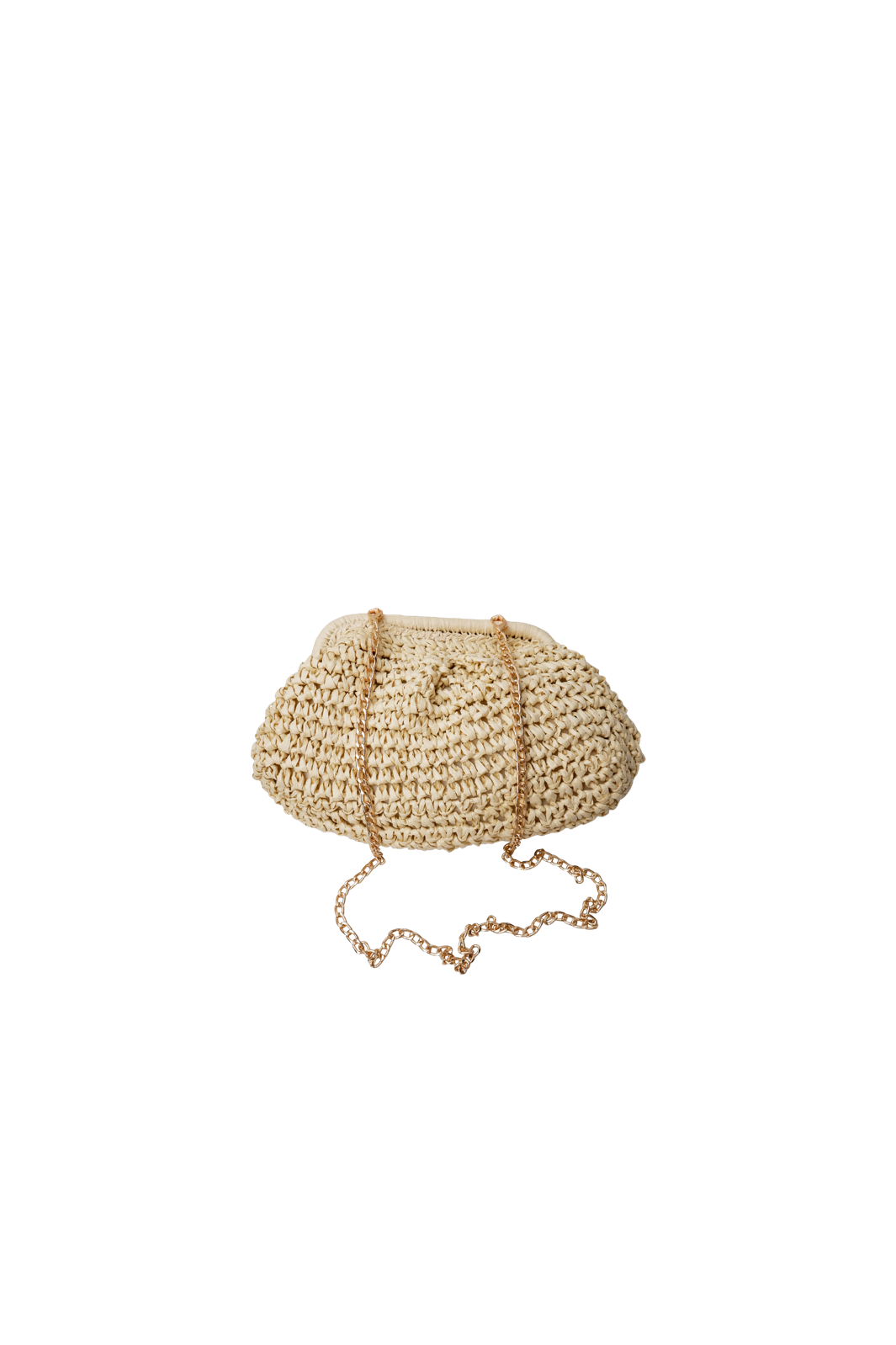 Black Colour - Bczoey Straw Clutch 9384 - Natural