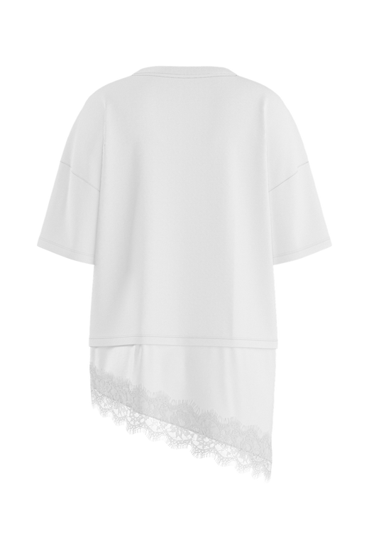 Hypedrop - Hdkora Ss Boxy Layered Lace T-Shirt 32000847 - 5191860 - White