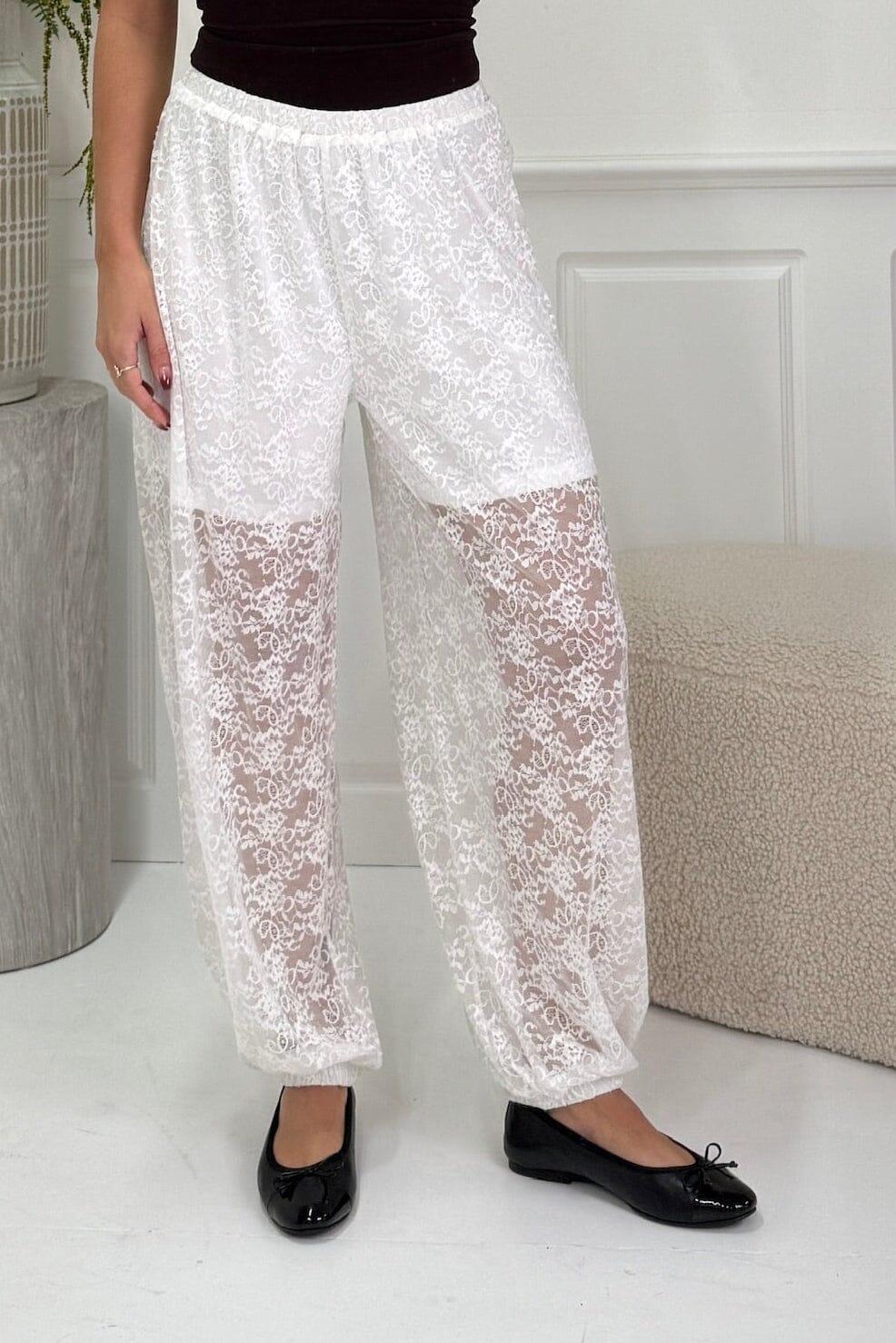 Dear Molly - Ballon Lace Pants 165142B - Off White Bukser 