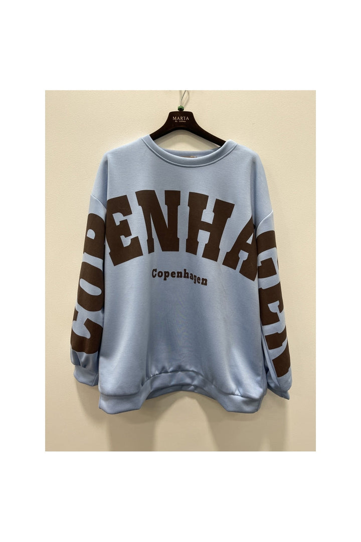 Marta Du Chateau - Mdchibiscus Sweatshirt 22659 - Sky Blue