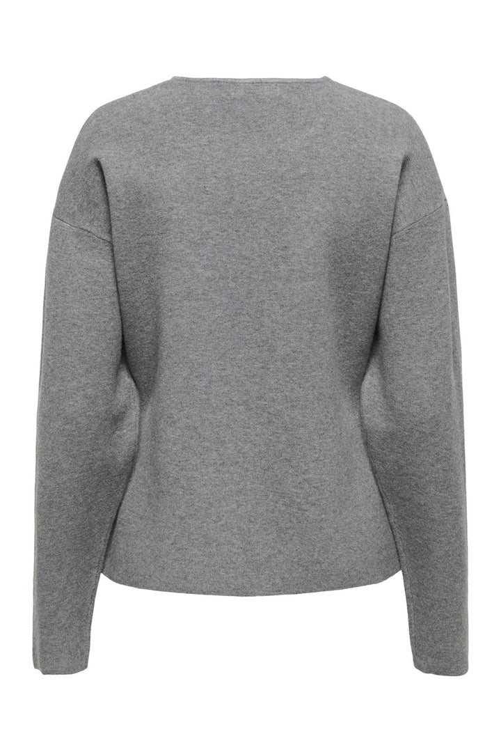 JDY - Jdyprime Life L/S Waist Button Cardi Knt - 4945774 Medium Grey Melange W Black Buttons