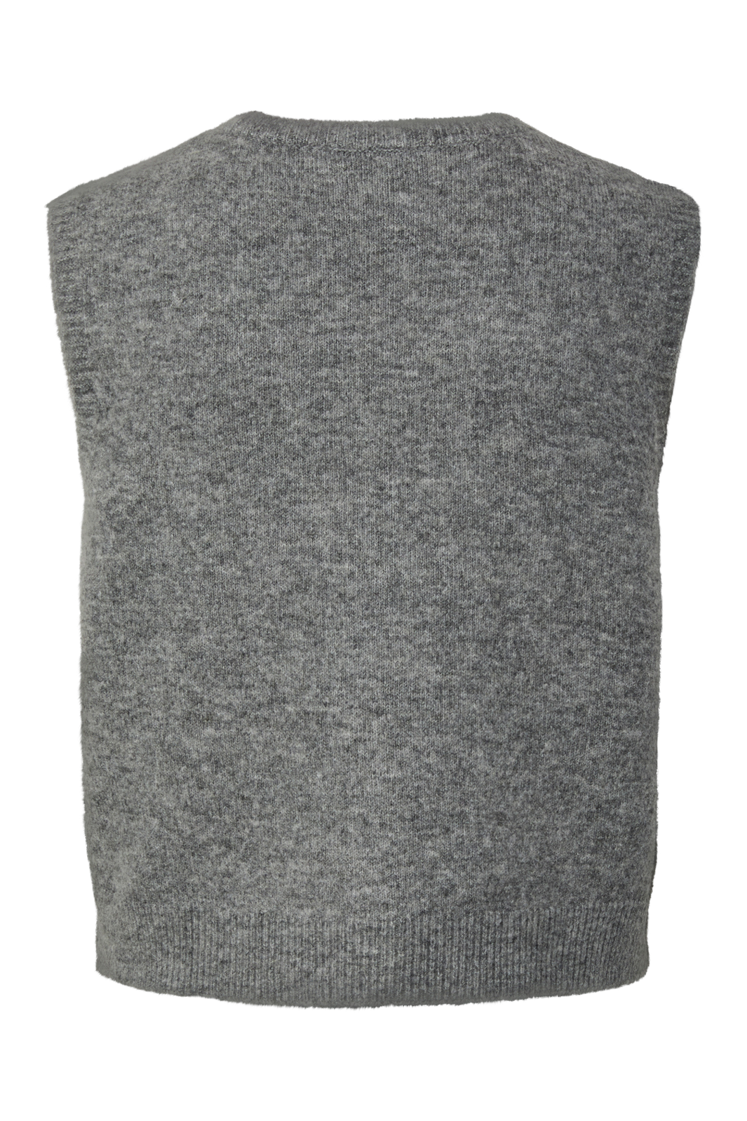 Pieces - Pcsally Sl V-Neck Knit Vest - 5105007 Medium Grey Melange