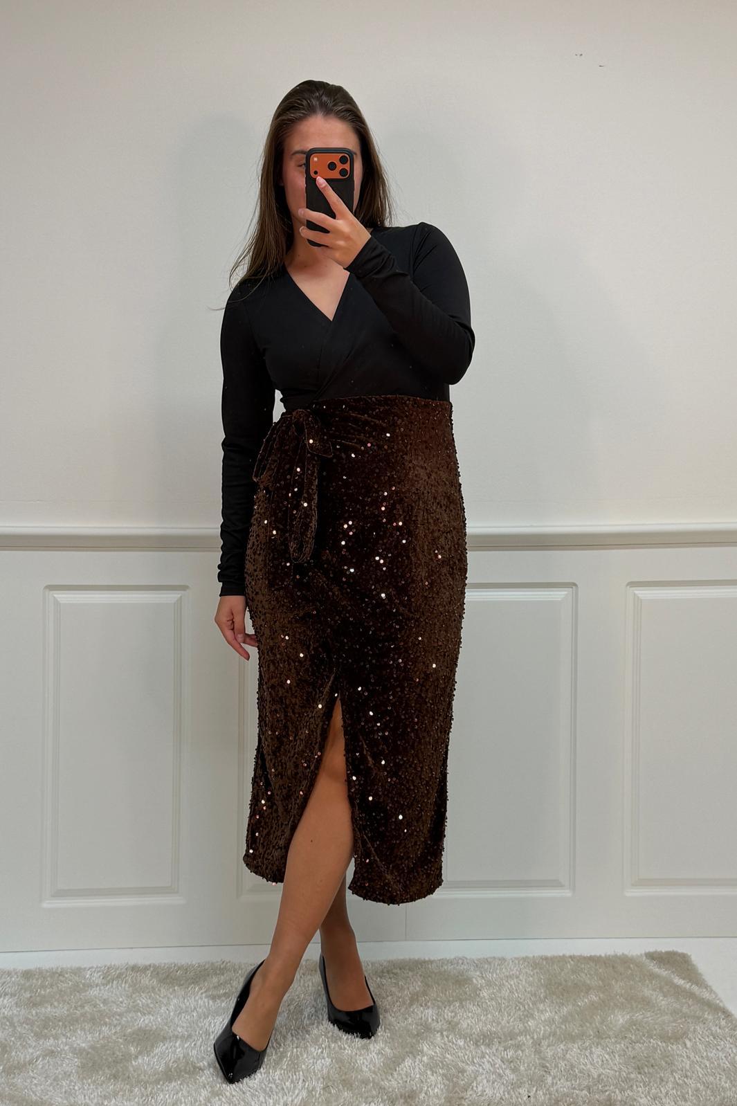 A-bee - Viviana dress - Dark Brown