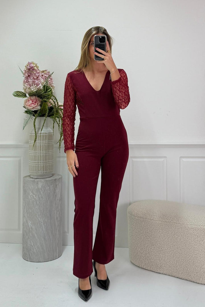 A-bee - Janelle Jumpsuit - Burgundy