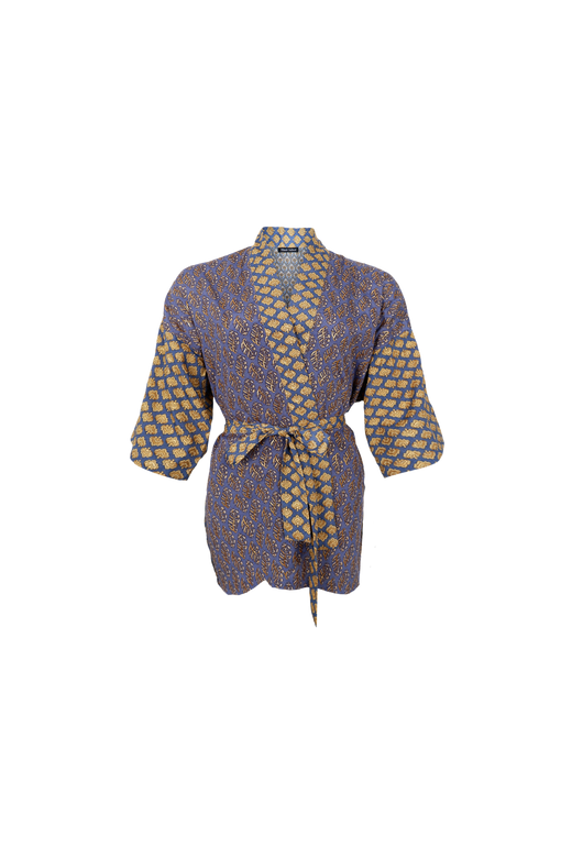 Black Colour - Bcluna Short Kimono 39149 - Blue Passion