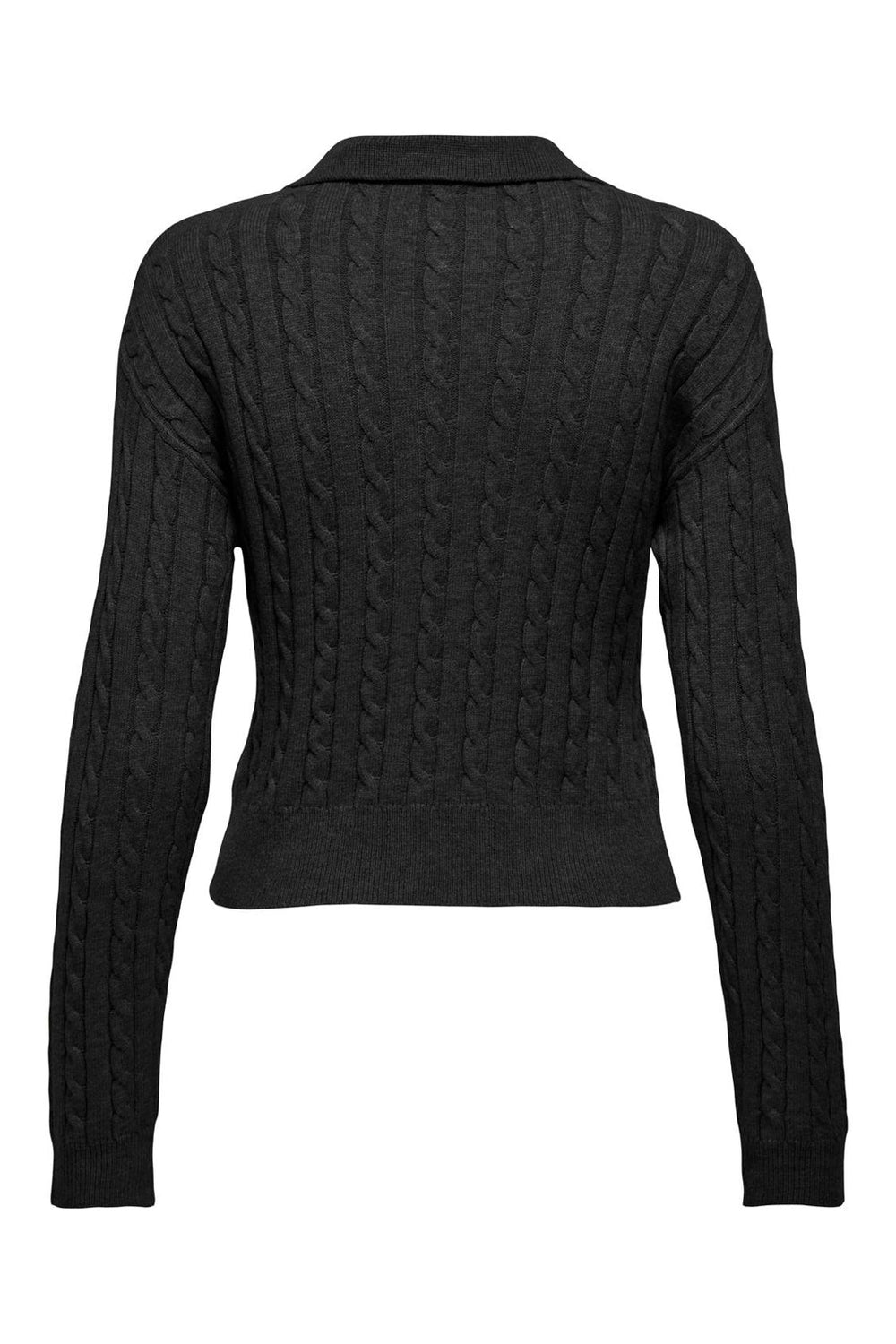 Only - Onlkatia Ls Cable Polo Cc Knt - 4959337 Black True Red Heart Emb/Dtm Button