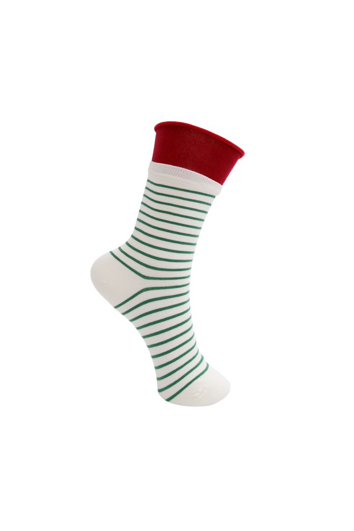 Black Colour - Bcwilhelmine Sock 8502 - Green Stripe
