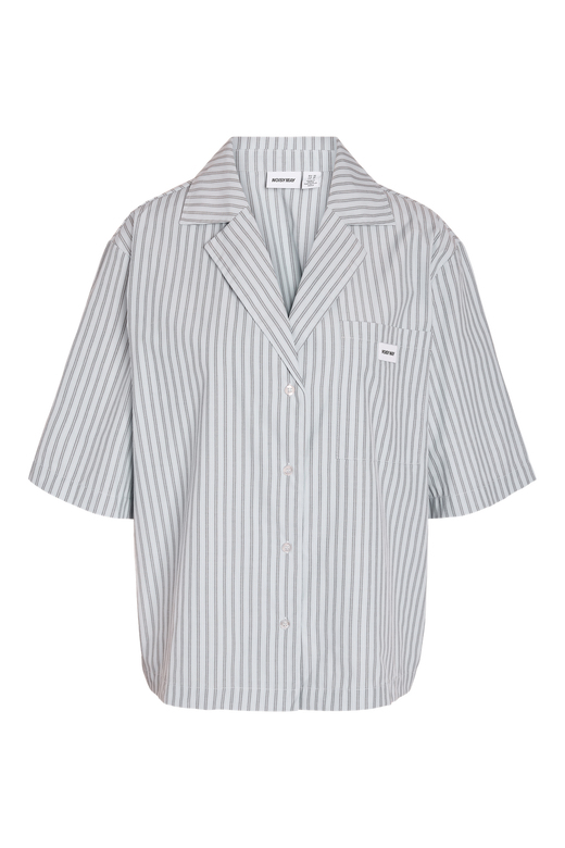 Noisy May - Nmfrida 2/4 Stripe Button Shirt - 5191108 Blue Bell Grey