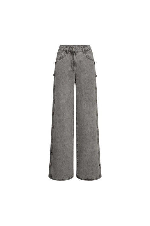 Haute L'Amitié - Side Panel Button Tall Jeans HL10329 - Light Grey