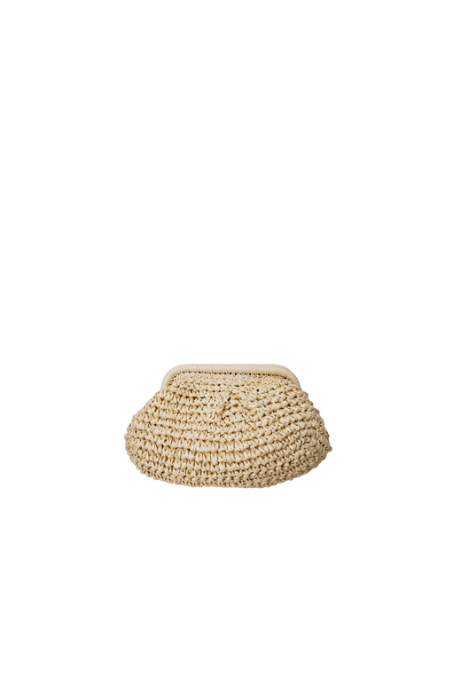 Black Colour - Bczoey Straw Clutch 9384 - Natural
