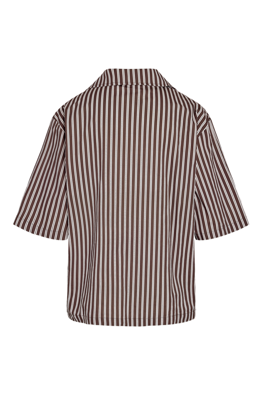 Noisy May - Nmfrida 2/4 Stripe Button Shirt - 5191105 Chocolate Brown Birch