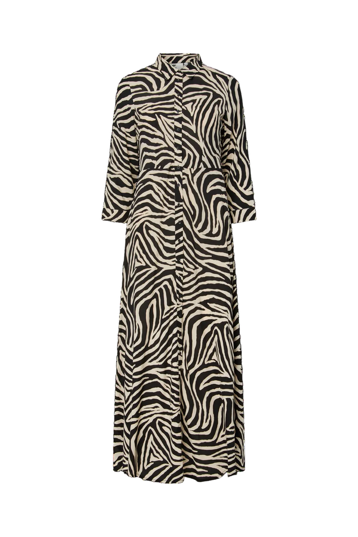YAS - Yassavanna Long Shirt Dress - 4844009 Birch Zebra Print