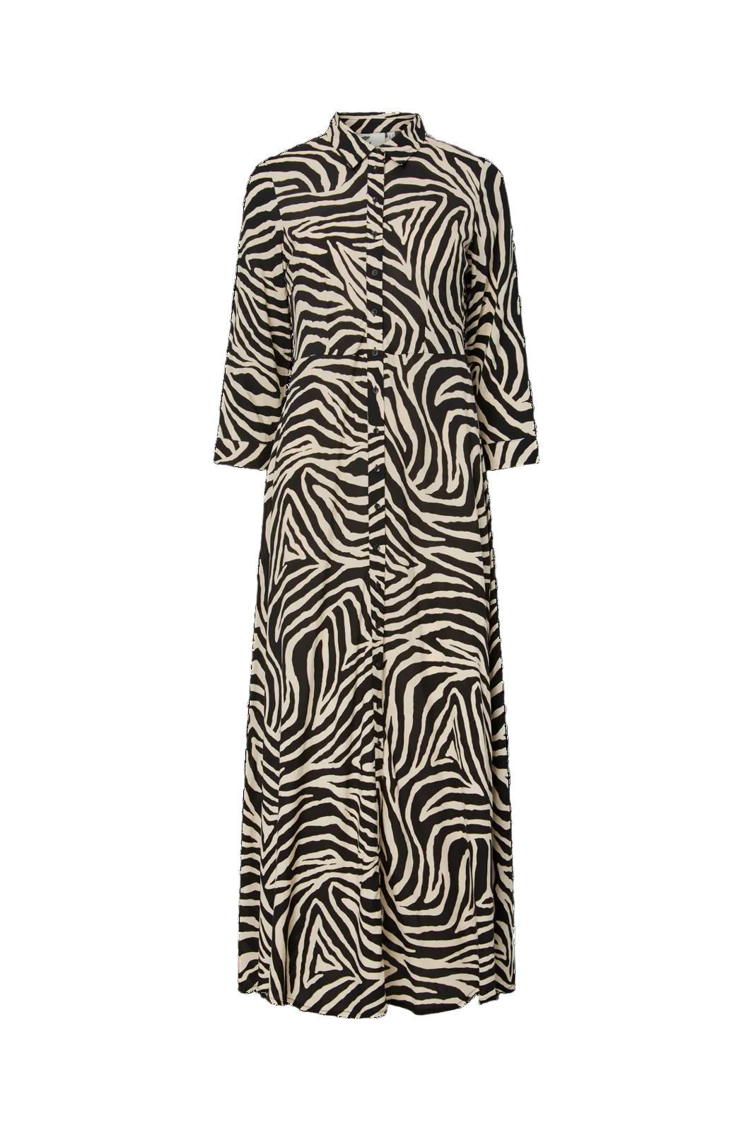 YAS - Yassavanna Long Shirt Dress - 4844009 Birch Zebra Print