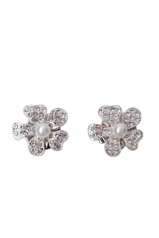 Black Colour - Bcjelline Button Covers, 2 Pcs. Set 4539 - Silver Coloured