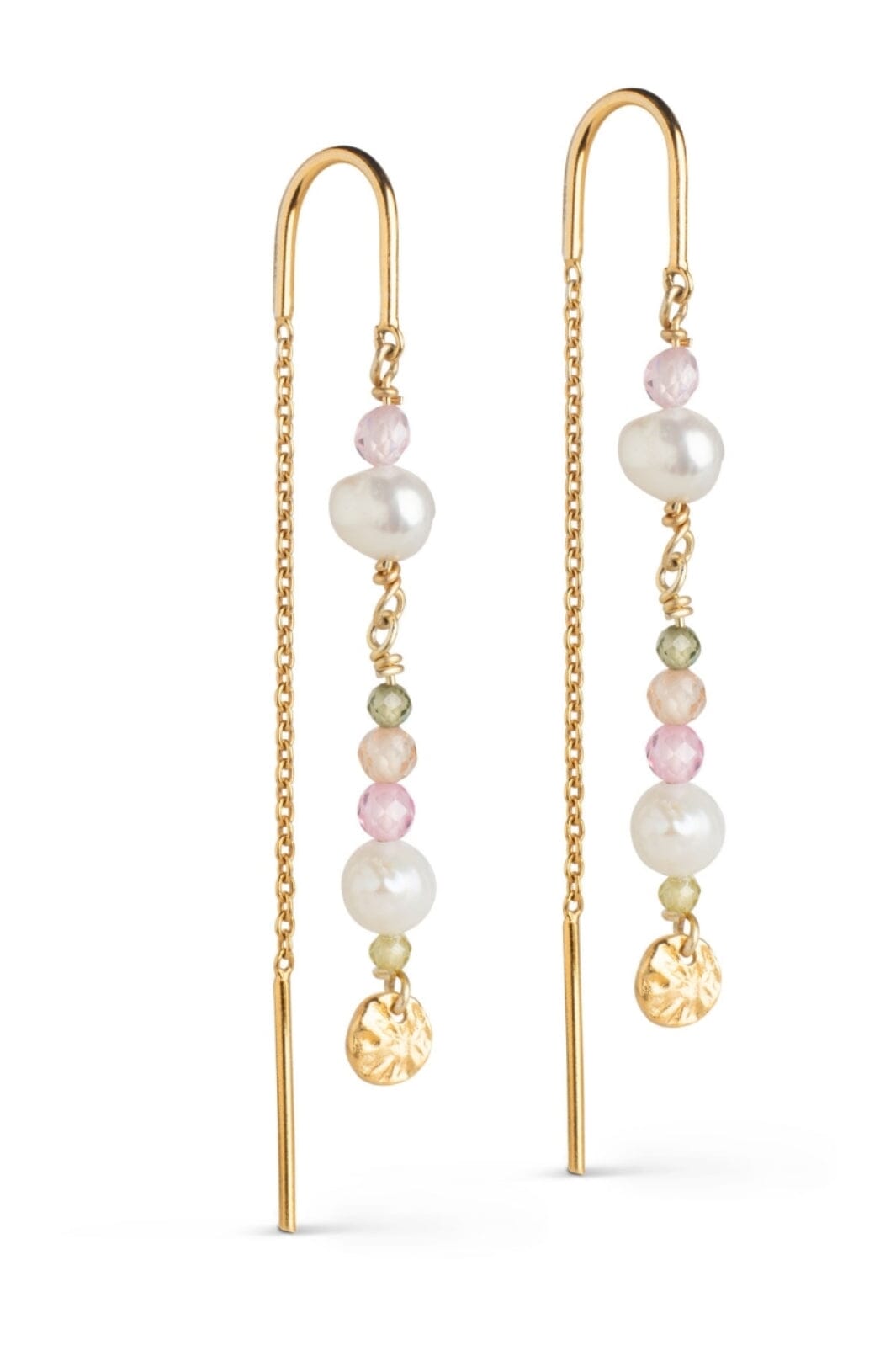 Enamel Copenhagen - Earring, Sofia - Light Pink, Kaki Green, Peach And Pearl