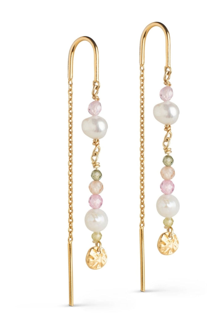 Enamel Copenhagen - Earring, Sofia - Light Pink, Kaki Green, Peach And Pearl