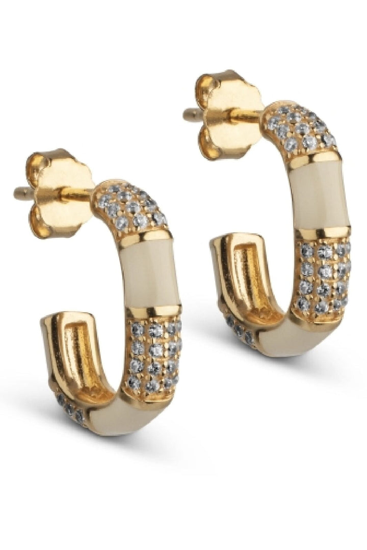 Enamel Copenhagen - Hoops, Oline - Beige And Clear Cz