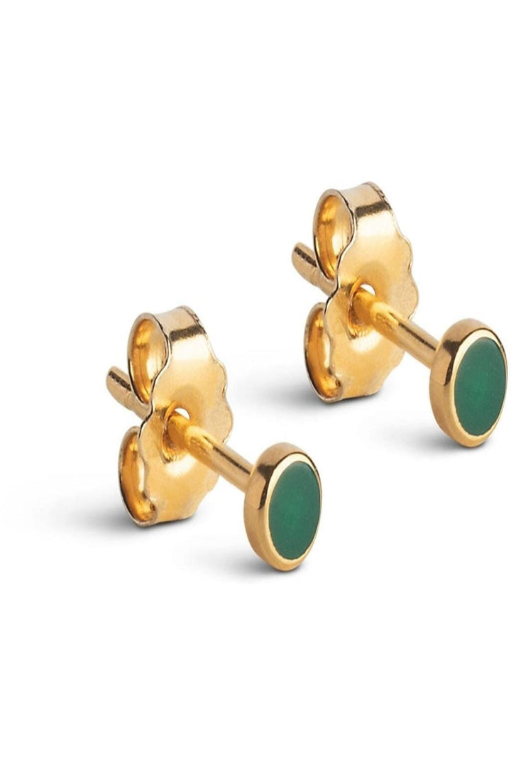 Enamel Copenhagen - Stud, Enamel Dot E313G 1 Pair - Petrol Green