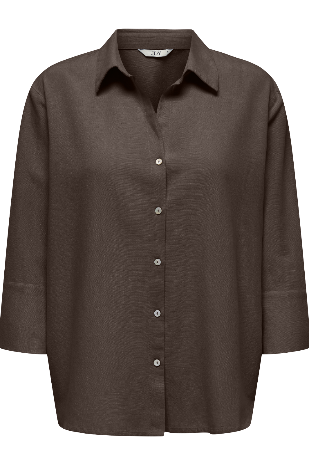 JDY - Jdylucia 3/4 Linen Shirt - 4941427 Chocolate Brown