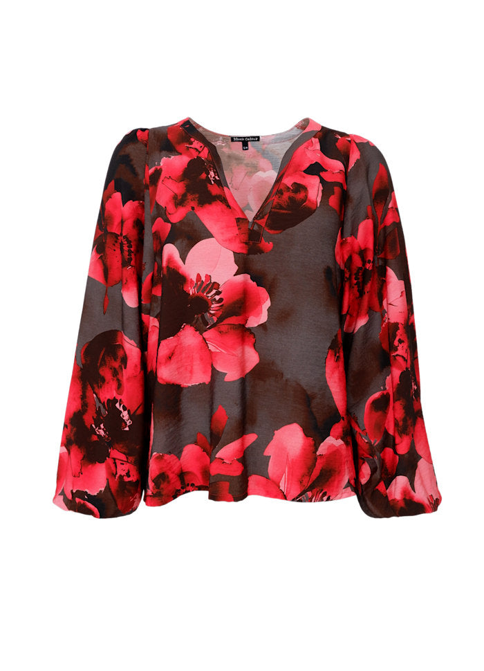 Black Colour - Bcmio Blouse 41021 - Red Flower