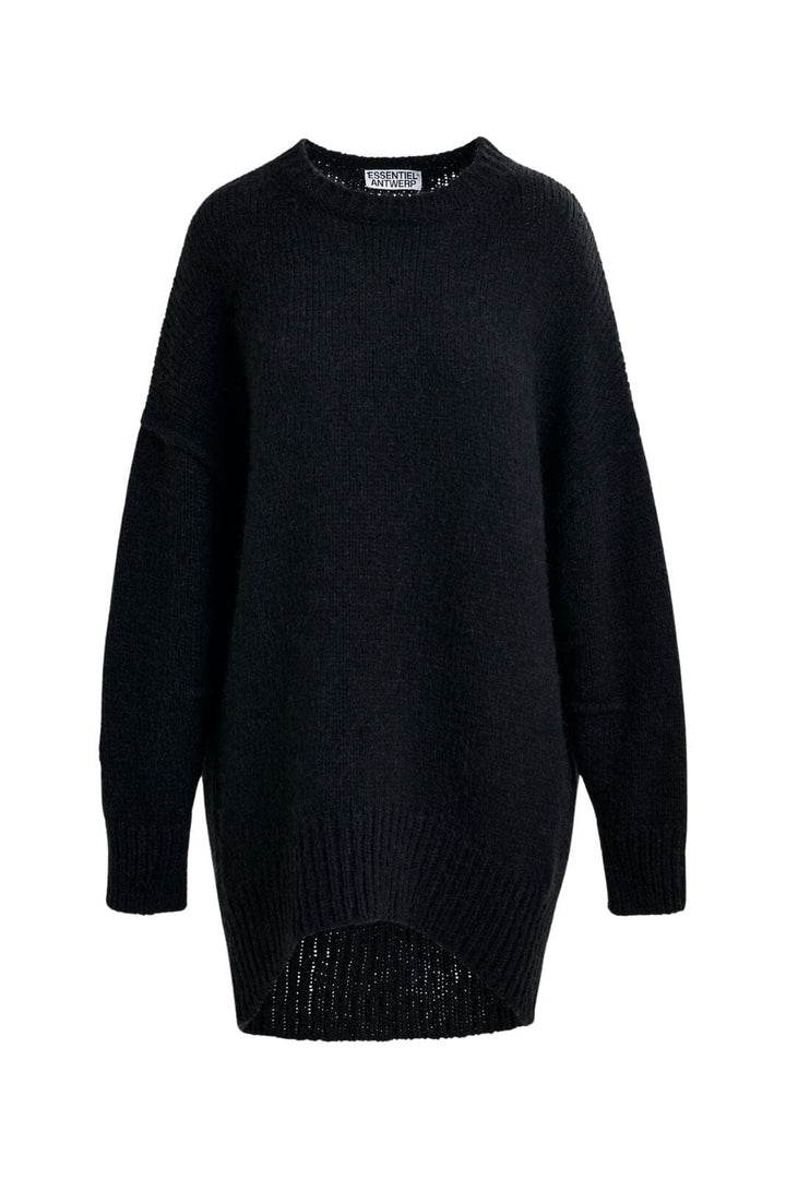 Essentiel Antwerp - Ifly Pullover With Rufflesifly - Black Strikbluser 