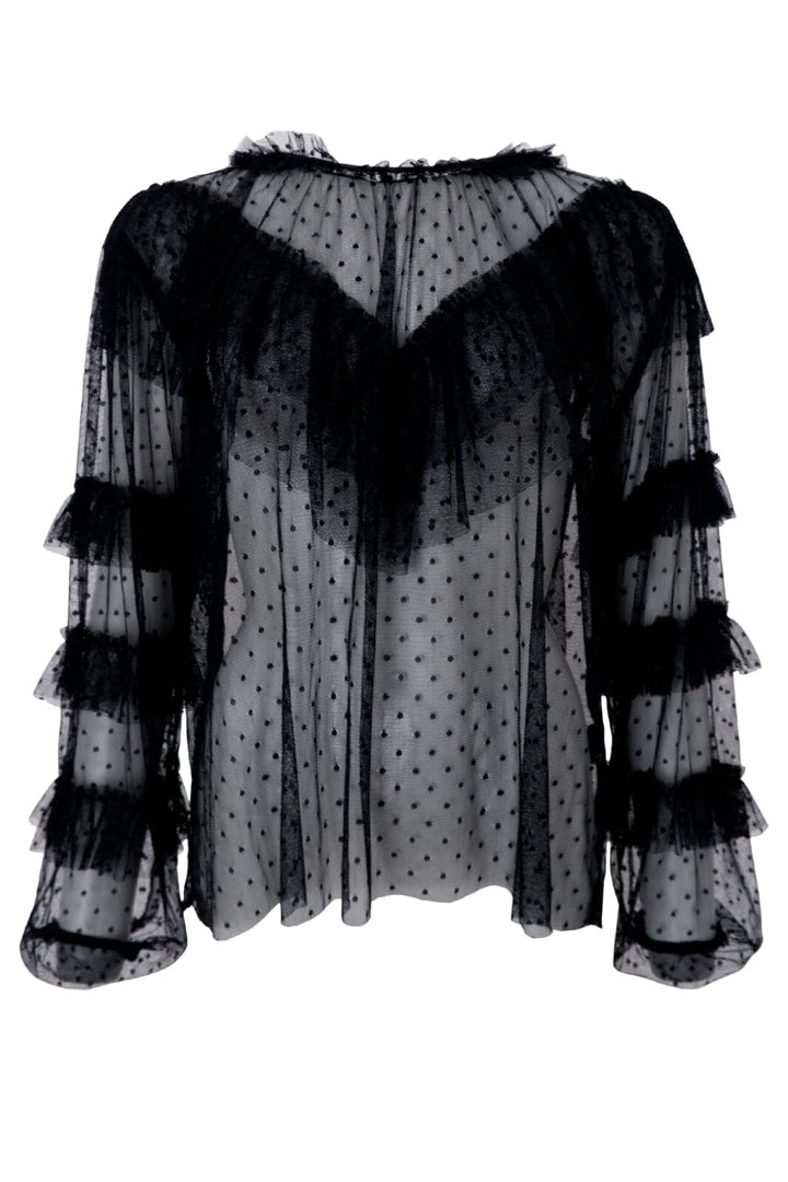 Forudbestilling - Black Colour - Bcdena Mesh Blouse - Black Bluser 