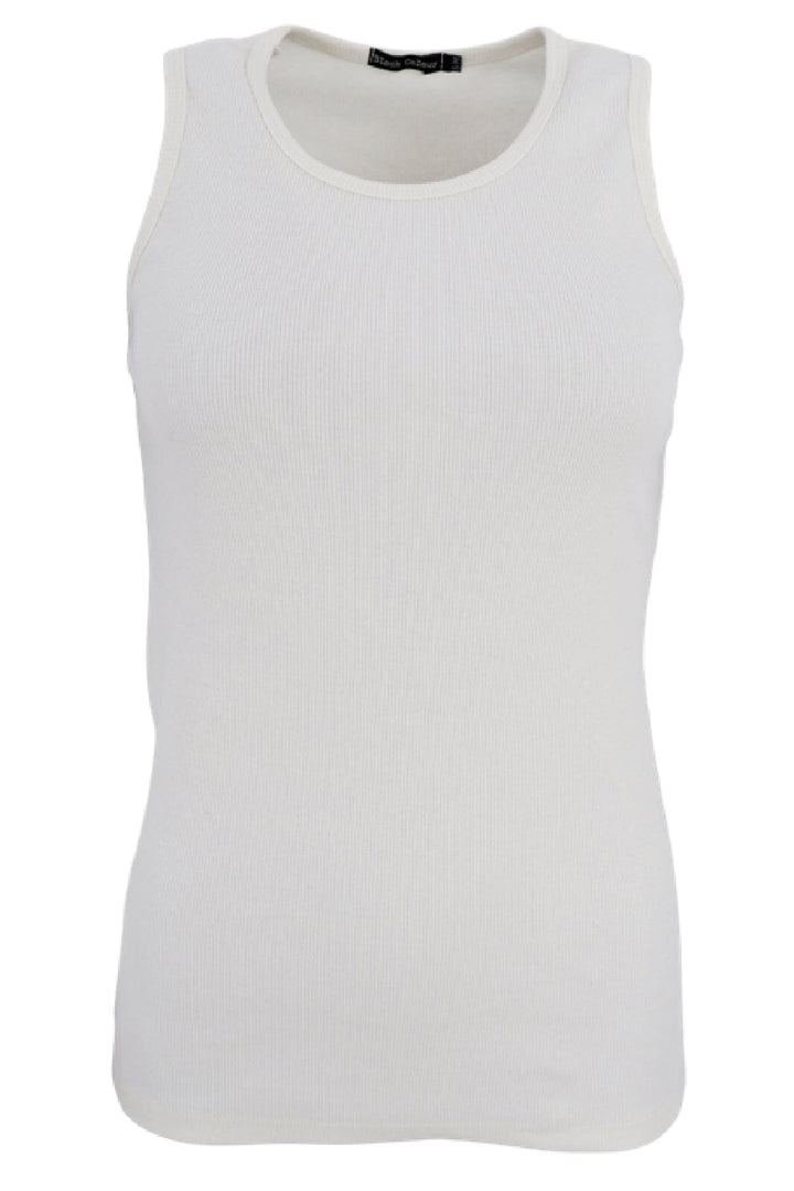 Black Colour - Bcena Rib Tank Top - Off White