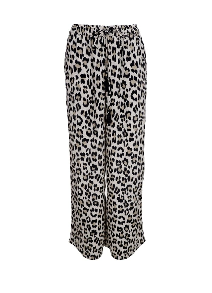 Black Colour - Bcluna Straight Pant - Lt. Leopard