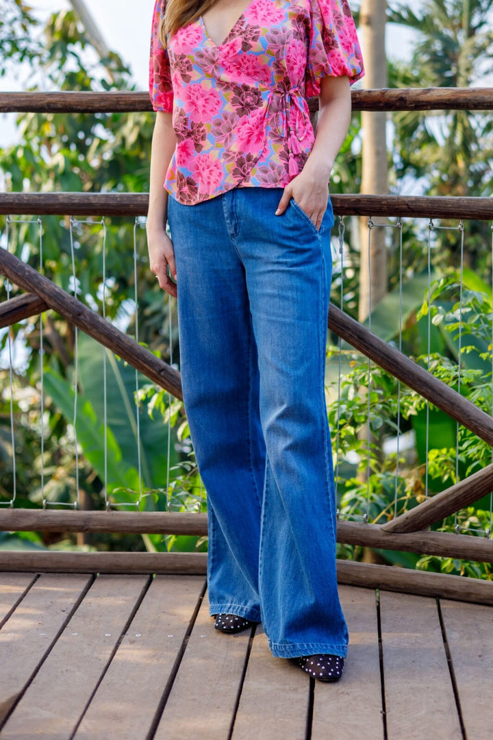 Black Colour - Bcnettie Box Jeans - Mid Blue