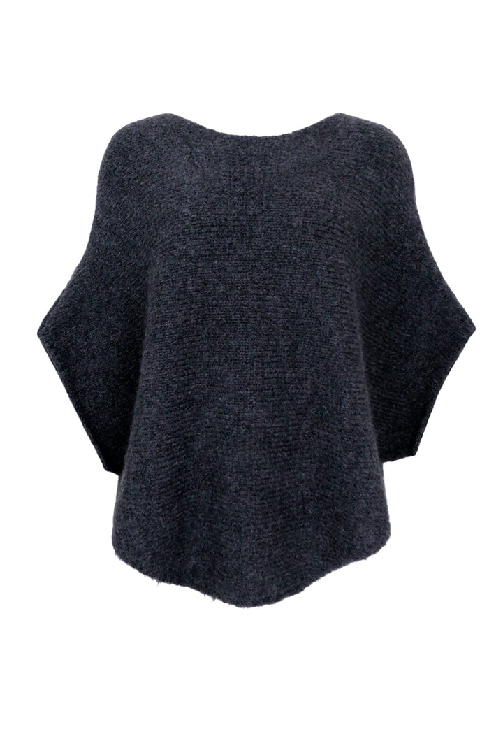 Black Colour - Bcpella Boucle Poncho - Dark Grey