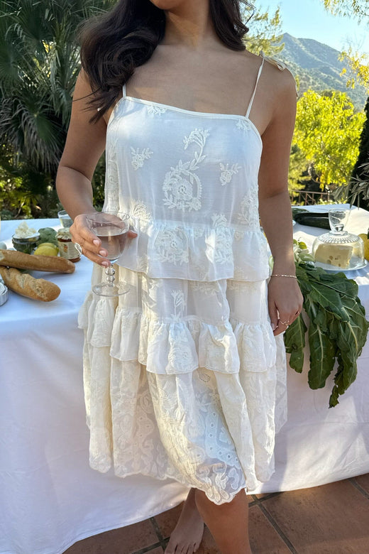 Forudbestilling - BYIC - Ellinoric Lace Strap Dress 2606 - Vintage White Kjoler 