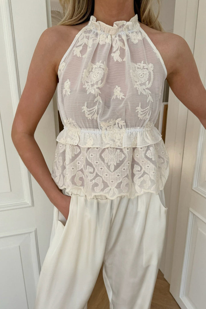 BYIC - Ellinoric Lace Top - vw Vintage White