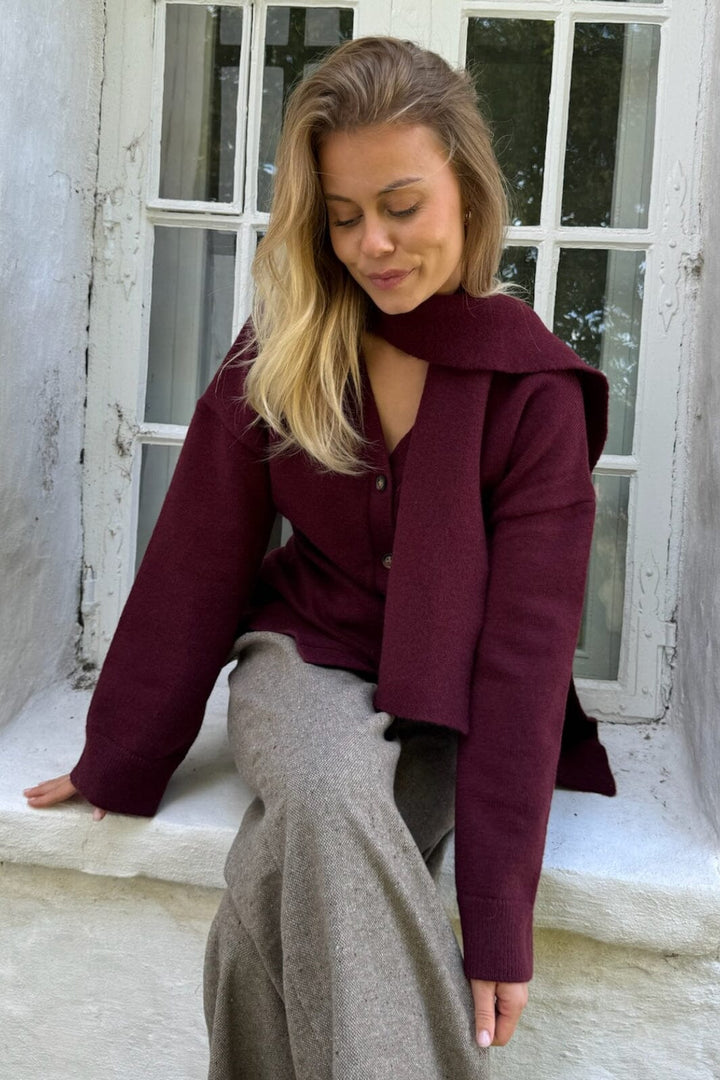 BYIC - Karmaic Fitted Cardigan H095-3 - bordeaux Bordeaux