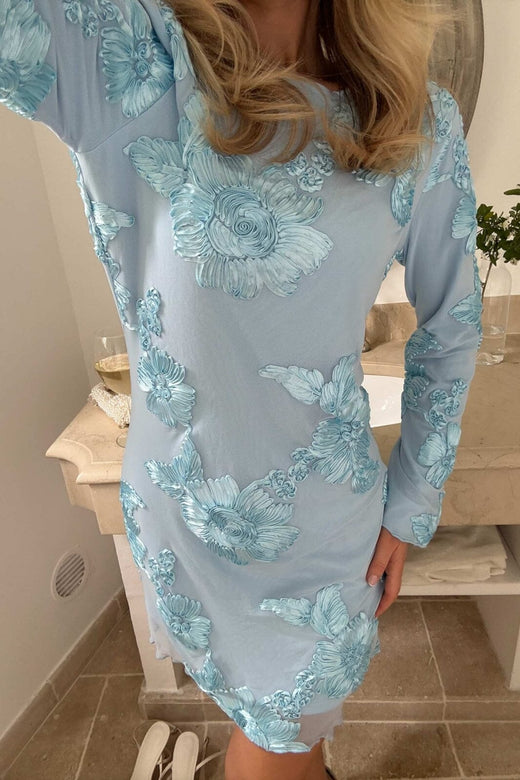 BYIC - Malouic Mesh Dress A23748 - Blue Flower