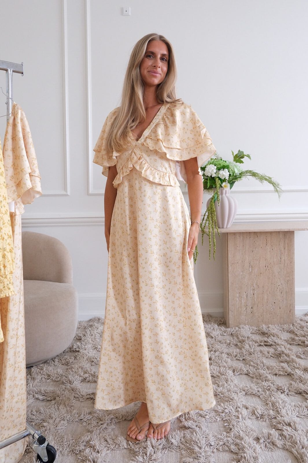 BYIC - Marthaic Maxi Dress A23935 - Yellow Flower Print