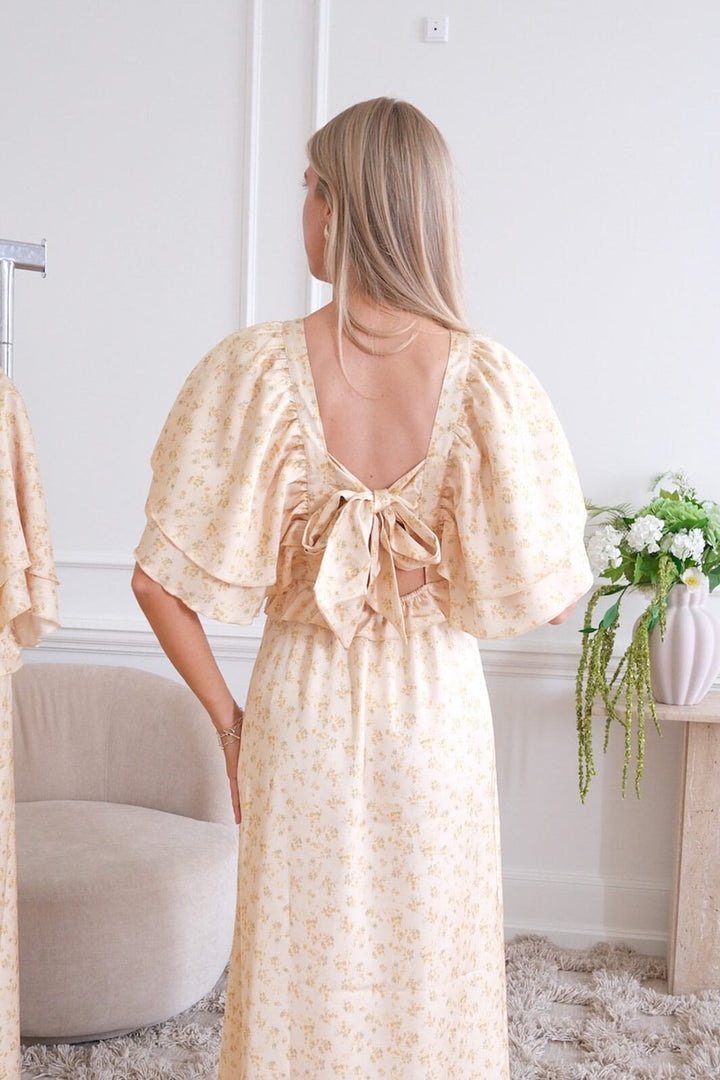 BYIC - Marthaic Maxi Dress A23935 - Yellow Flower Print