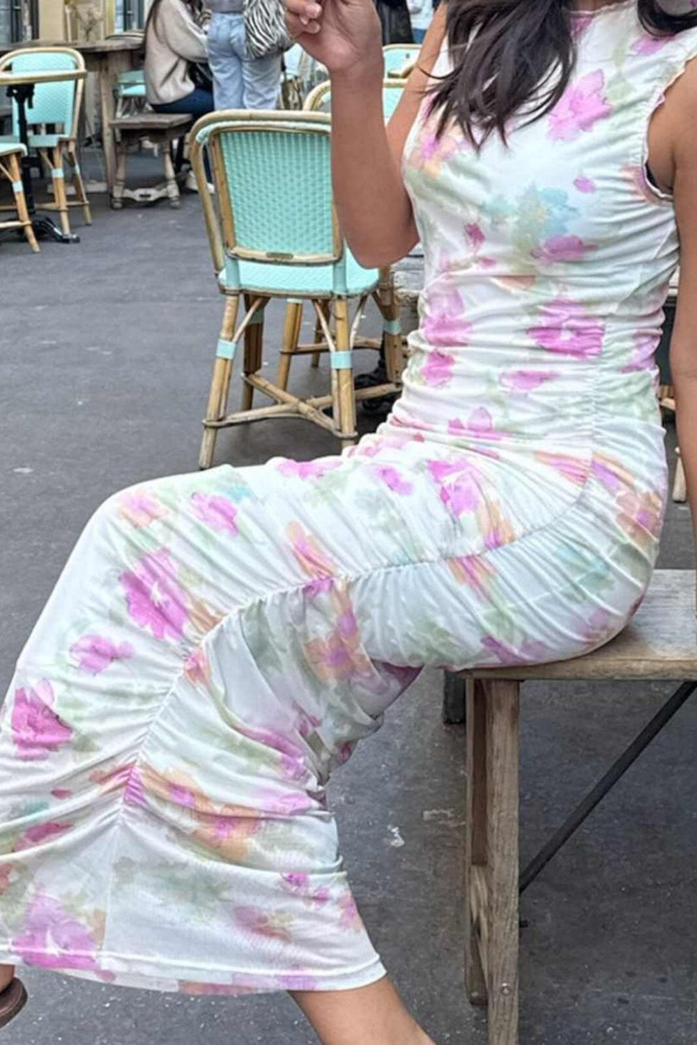 BYIC - Miraic Mesh Dress A23631 - Pink Flower Blush Print