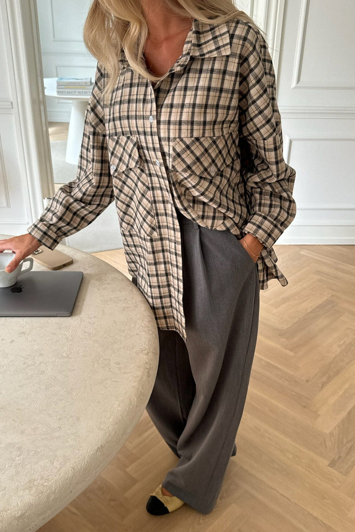 BYIC - Theldaic Shirt - bbc Beige Black Checks