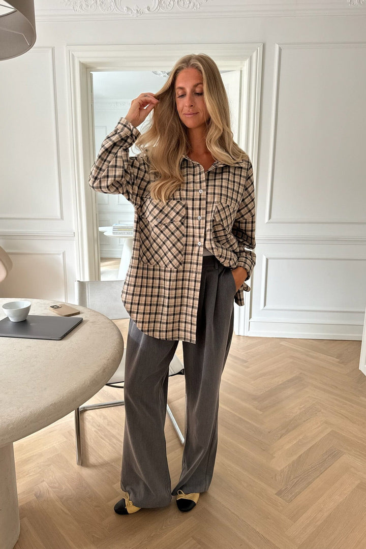 BYIC - Theldaic Shirt - bbc Beige Black Checks