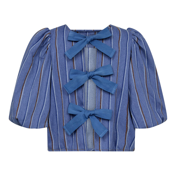 Co´couture - Brookecc Stripe Bow Blouse 35663 - 552 Denim Blue