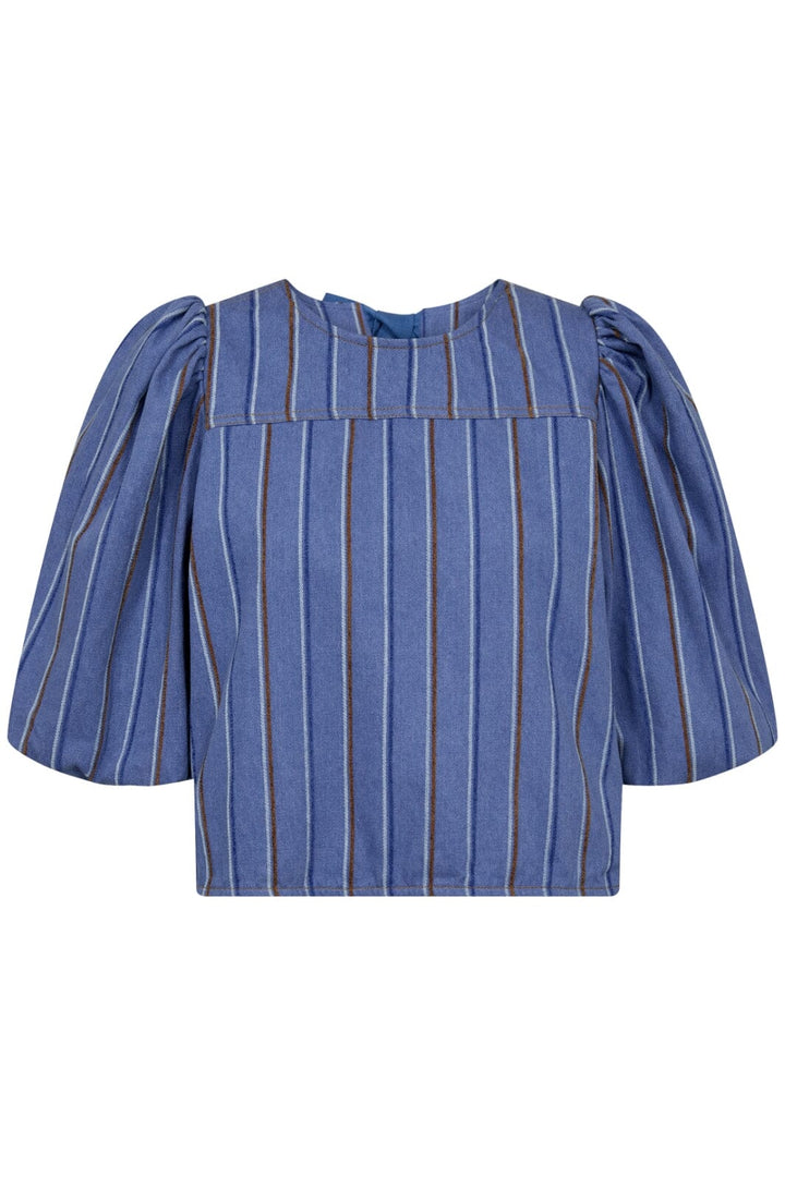 Co´couture - Brookecc Stripe Bow Blouse 35663 - 552 Denim Blue