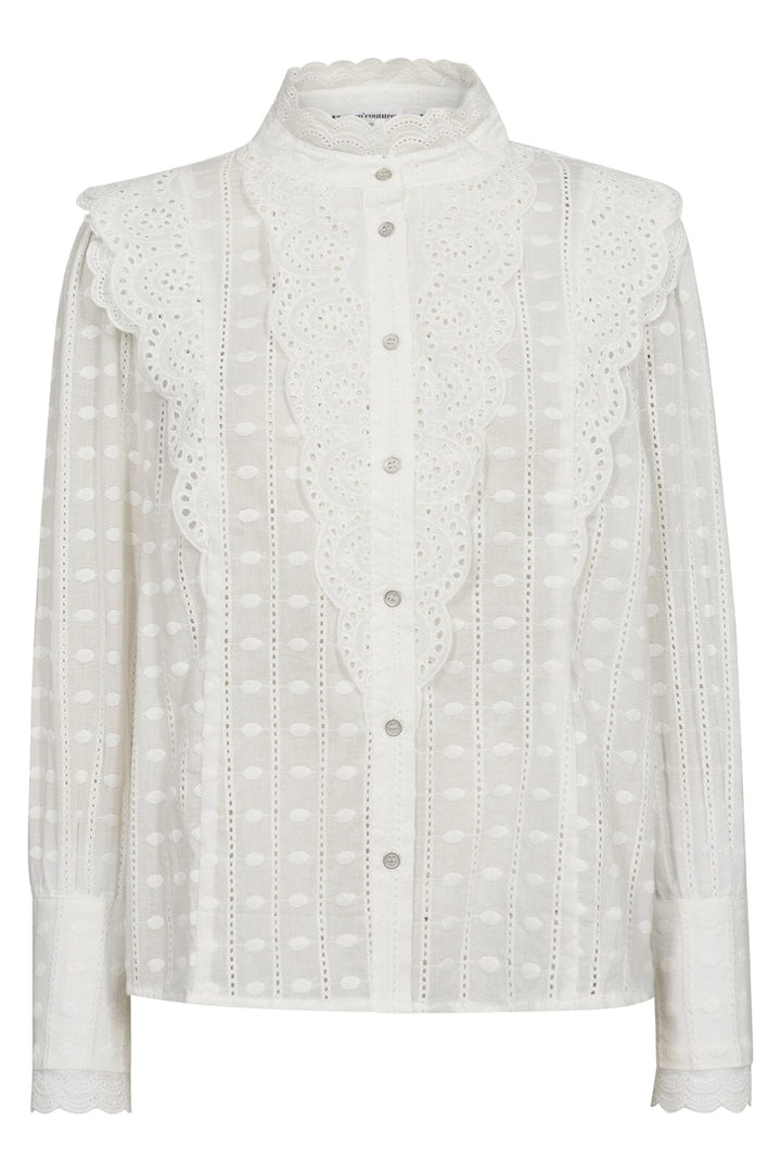 Co´couture - Chaincc Dot Anglaise Shirt 35640 - 4000 White