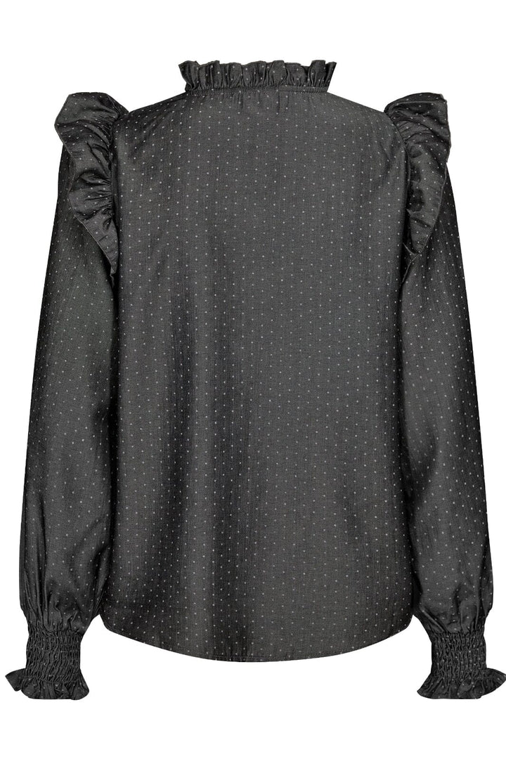 Co´couture - Dianacc Dot Frill Blouse 35590 - 139 Mid Grey