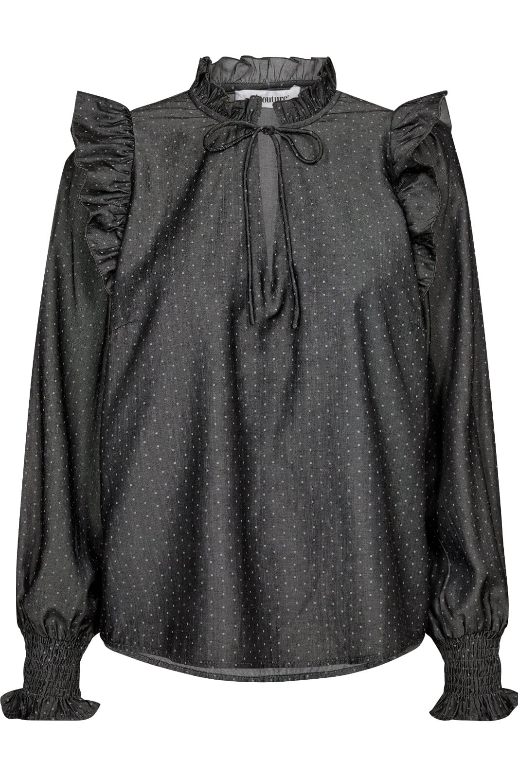 Co´couture - Dianacc Dot Frill Blouse 35590 - 139 Mid Grey