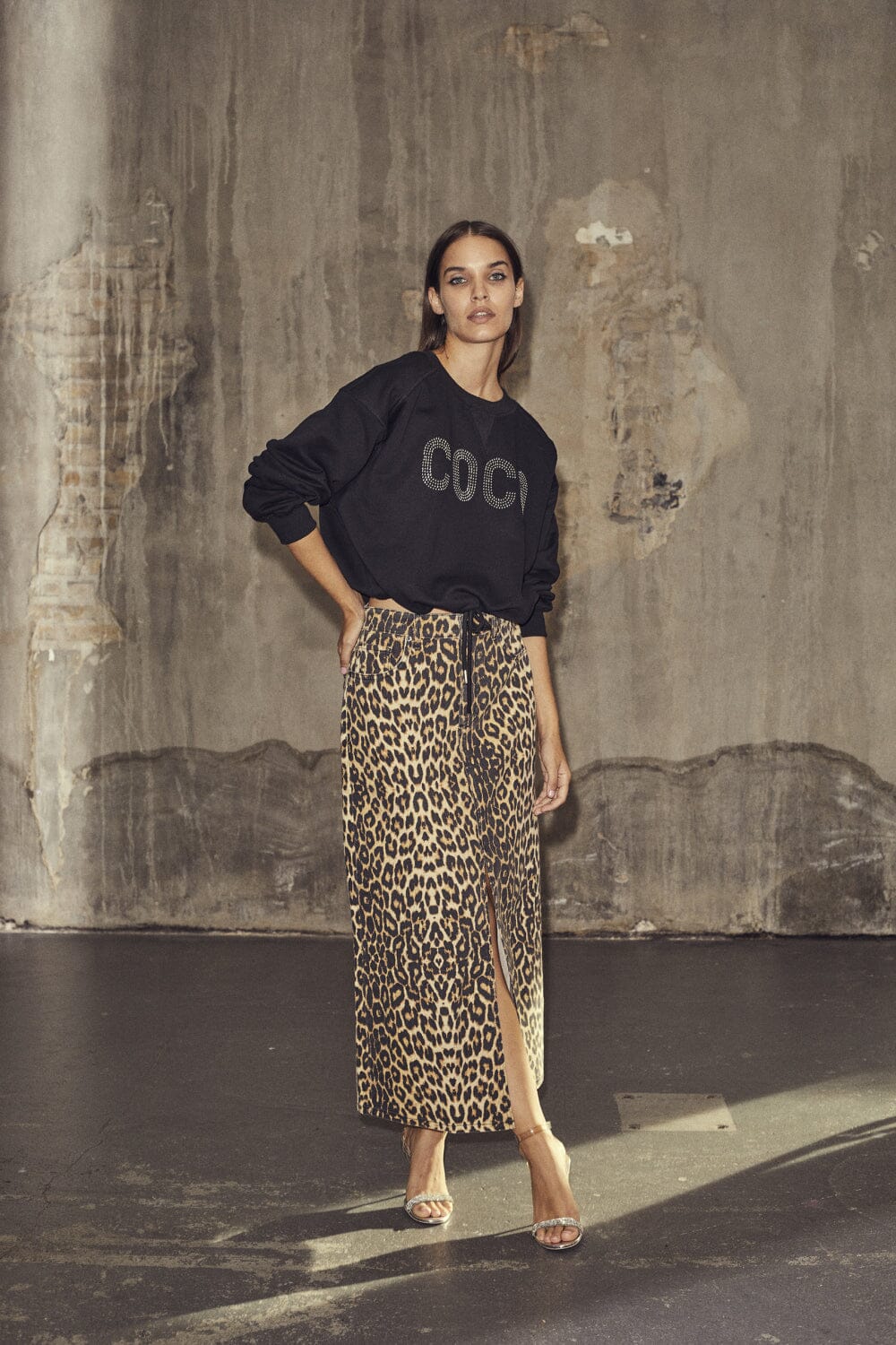 Co´couture - Leocc Denim Slit Skirt 34110 - 16 Khaki