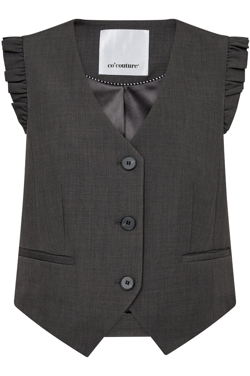 Co´couture - Lianecc Frill Tailor Vest 30274 - 140 Dark Grey