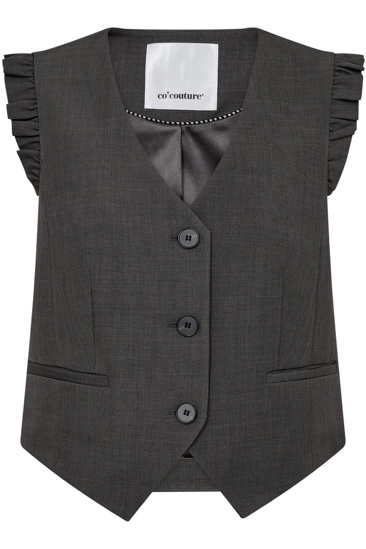 Co´couture - Lianecc Frill Tailor Vest 30274 - 140 Dark Grey