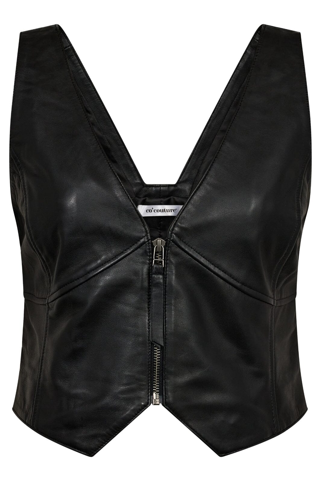 Co´couture - Phoebecc Leather Zip Vest 35731 - 96 Black