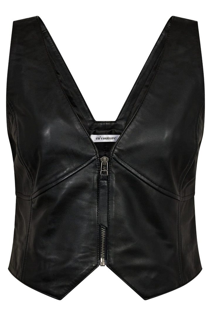 Co´couture - Phoebecc Leather Zip Vest 35731 - 96 Black