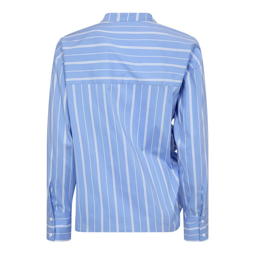 Forudbestilling - Co´Couture - Shiracc Stripe Bow V-Blouse 35706 - 23 Pale Blue Bluser 
